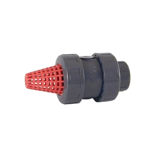 PVC foot valve ø50mm red mesh ball series