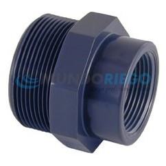 Reducción PVC rosca macho 1.1/2''- hembra 3/4'' PN10 Reducción PVC rosca macho 1.1/2''- hembra 3/4'' PN10