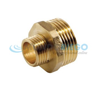Machón latón reducción rosca macho 1.1/4''-3/4'' tubería PE Machón latón reducción rosca macho 1.1/4''-3/4'' tubería PE