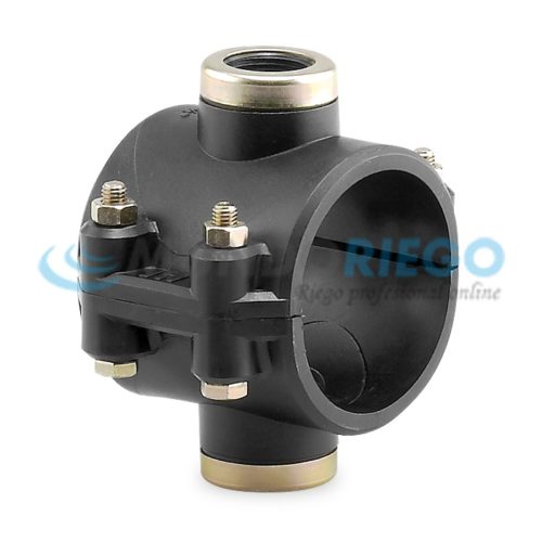 Collarín PP ø63mm toma doble reforzada, salida 1'' Collarín PP ø63mm toma doble reforzada, salida 1''