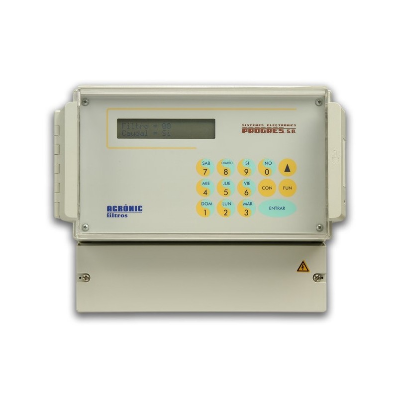Programador Agrónic 6 filtros 12V DC latch 3 hilos caja Programador Agrónic 6 filtros 12V DC latch 3 hilos caja