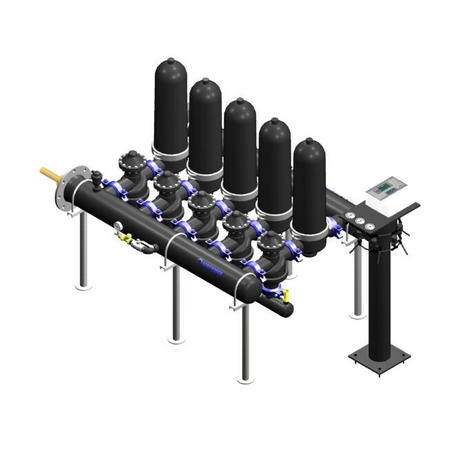 Apparecchiatura filtrante anelli autopulenti 3" batteria 2 unità CON centralina