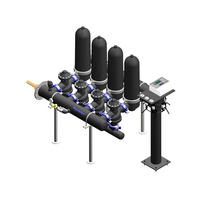 Equipement de filtration anneaux autonettoyants 3 "batterie 2 unités AVEC unité de contrôle
