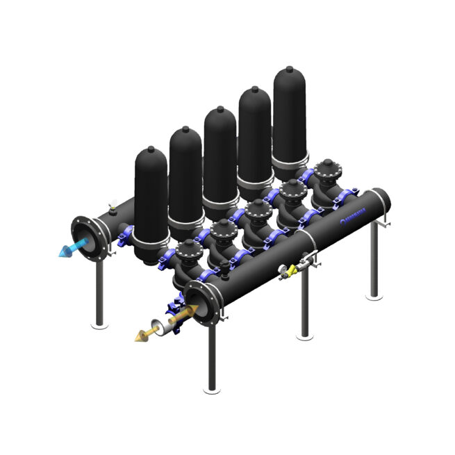 Equipement de filtration anneaux autonettoyants 3 "batterie 2 unités AVEC unité de contrôle