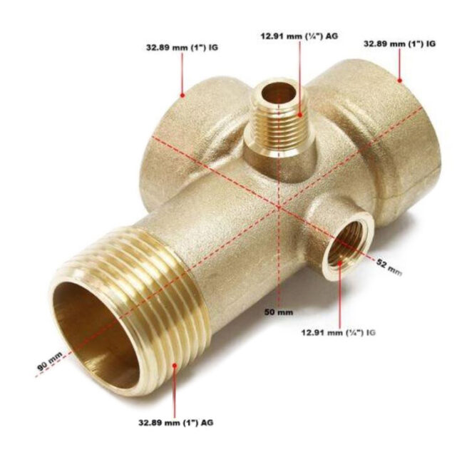 5-way brass valve